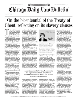 On the bicentennial of the Treaty of Ghent, reflecting on its slavery