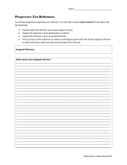 Progressive Era Reformers - Bremerton School District