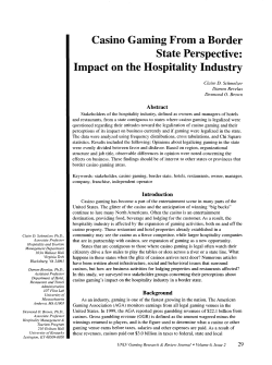 Casino Gaming From a Border State Perspective