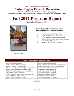 Fall 2012 - Centre Region Parks and Recreation