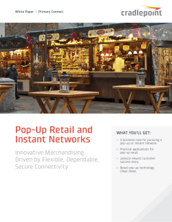 Pop-Up Retail and Instant Networks