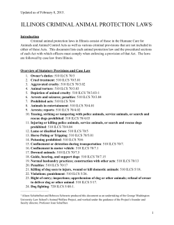 Illinois Animal Cruelty Summary - Association of Prosecuting Attorneys