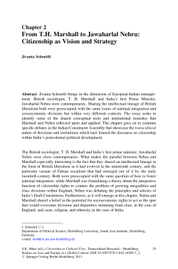 From T.H. Marshall to Jawaharlal Nehru: Citizenship as Vision and