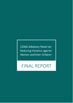 COAG Advisory panel on Reducing Violence against women and