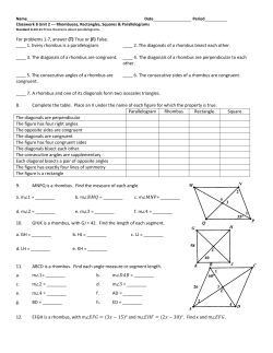 1. Every rhombus is a parallelogram.
