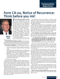 Form CA-2a, Notice of Recurrence: Think before you ink!
