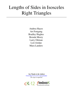 Lengths of Sides in Isosceles Right Triangles