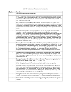 Unit VII: Technique: Renaissance Perspective Caption Narration 1