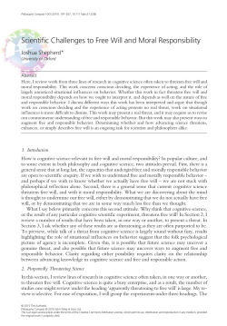 Scientific Challenges to Free Will and Moral