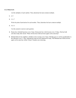 6-2.2 Homework List the multiples of each number. Then, determine
