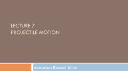 lecture 7 projectile motion