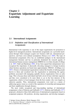 Expatriate Adjustment and Expatriate Learning