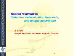 Hadron resonances Definition, determination from data, and unique