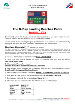 The D-Day Landing Beaches Patch Answer Key