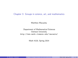 Chapter 3: Groups in science, art, and mathematics