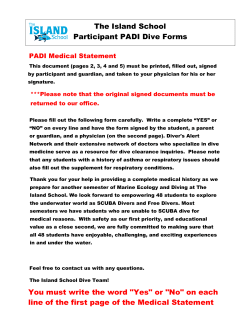 PADI Dive Forms and Medical Statement