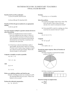 mathematics for elementary teachers i final exam review