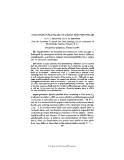 IMMUNOLOGICAL STUDIES ON PEPSIN AND