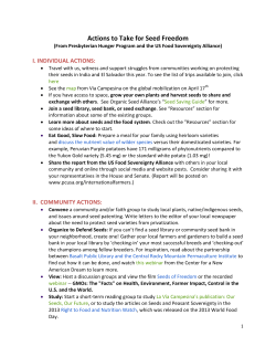 Actions to Take for Seed Freedom