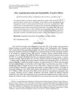 After Acquiring Innovation and Sustainability: Executive Effects