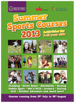 Summer Sports Courses - Bedford Borough Council