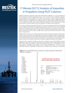 Rt-Alumina BOND/Na2SO4カラムを用いたプロピレン純度分析