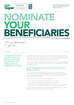 Nominate your beneficiaries