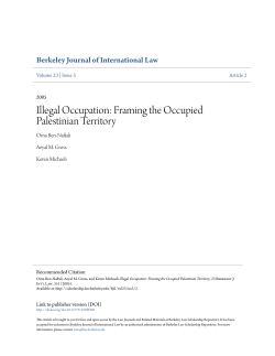 Illegal Occupation: Framing the Occupied Palestinian Territory