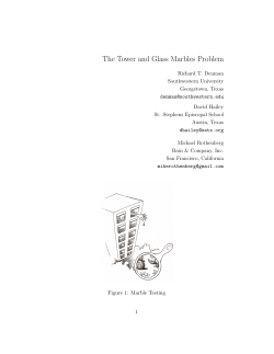 The Tower and Glass Marbles Problem