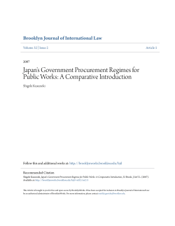 Japan`s Government Procurement Regimes for