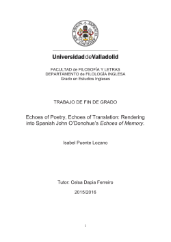 Echoes of Poetry, Echoes of Translation: Rendering into Spanish