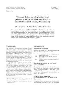 Thermal Behavior of Alkaline Lead Acetate, a Study of