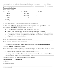 Geometry Notes G.1 Inductive Reasoning, Conditional Statements
