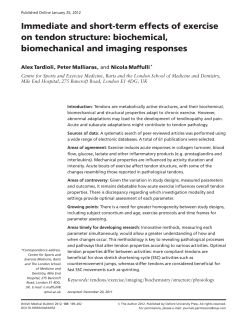 Immediate and short-term effects of exercise on