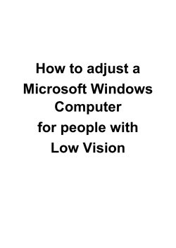 How to adjust a Microsoft Windows Computer for people