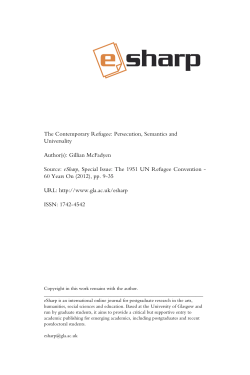 The Contemporary Refugee: Persecution, Semantics and
