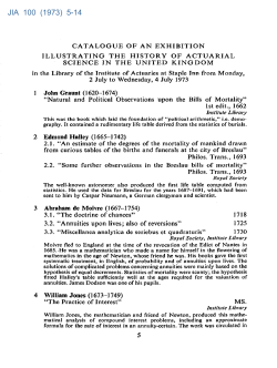 JIA 100 (1973) 5-14 - Institute and Faculty of Actuaries