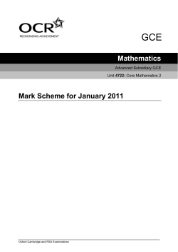 Mark scheme - Unit 4722 - Core mathematics 2