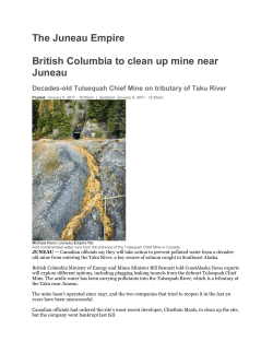 The Juneau Empire British Columbia to clean up mine near Juneau