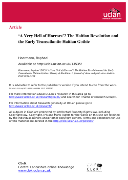 The Haitian Revolution and the Early Transatlantic - CLoK
