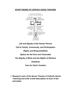 SEVEN THEMES OF CATHOLIC SOCIAL TEACHING