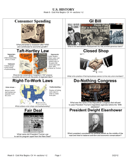 Consumer Spending GI Bill Taft-Hartley Law