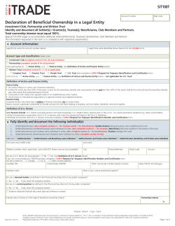 Declaration of Beneficial Ownership in a Legal Entity