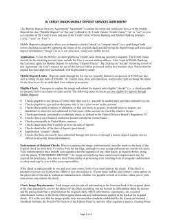 Mobile Deposit Services