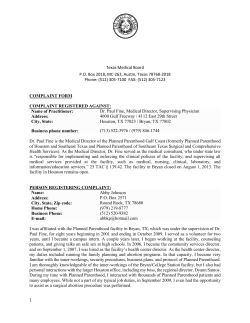 Texas Medical Board P.O. Box 2018, MC