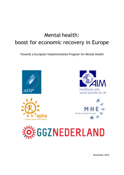 Mental health: boost for economic recovery in Europe