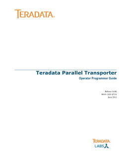 Teradata Parallel Transporter Operator Programmer Guide