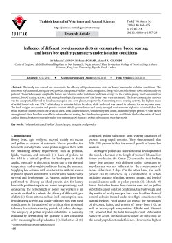 Influence of different proteinaceous diets on