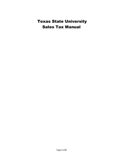 Texas State University Sales Tax Manual