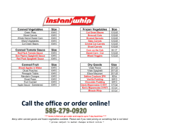 Canned Vegetables Size Frozen Vegetables Size Canned Tomato